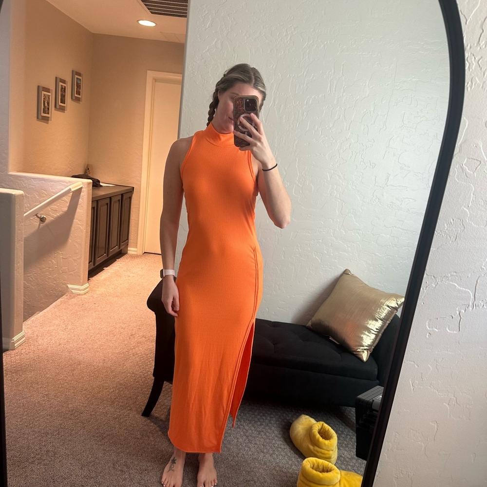 Orange maxi dress
